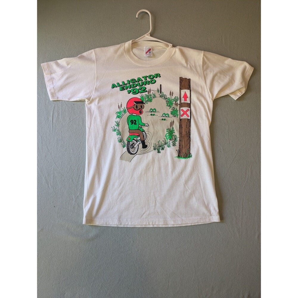 Vintage 1992 Alligator Enduro Dirt Bike T Shirt Mens M Jerzees Made In USA